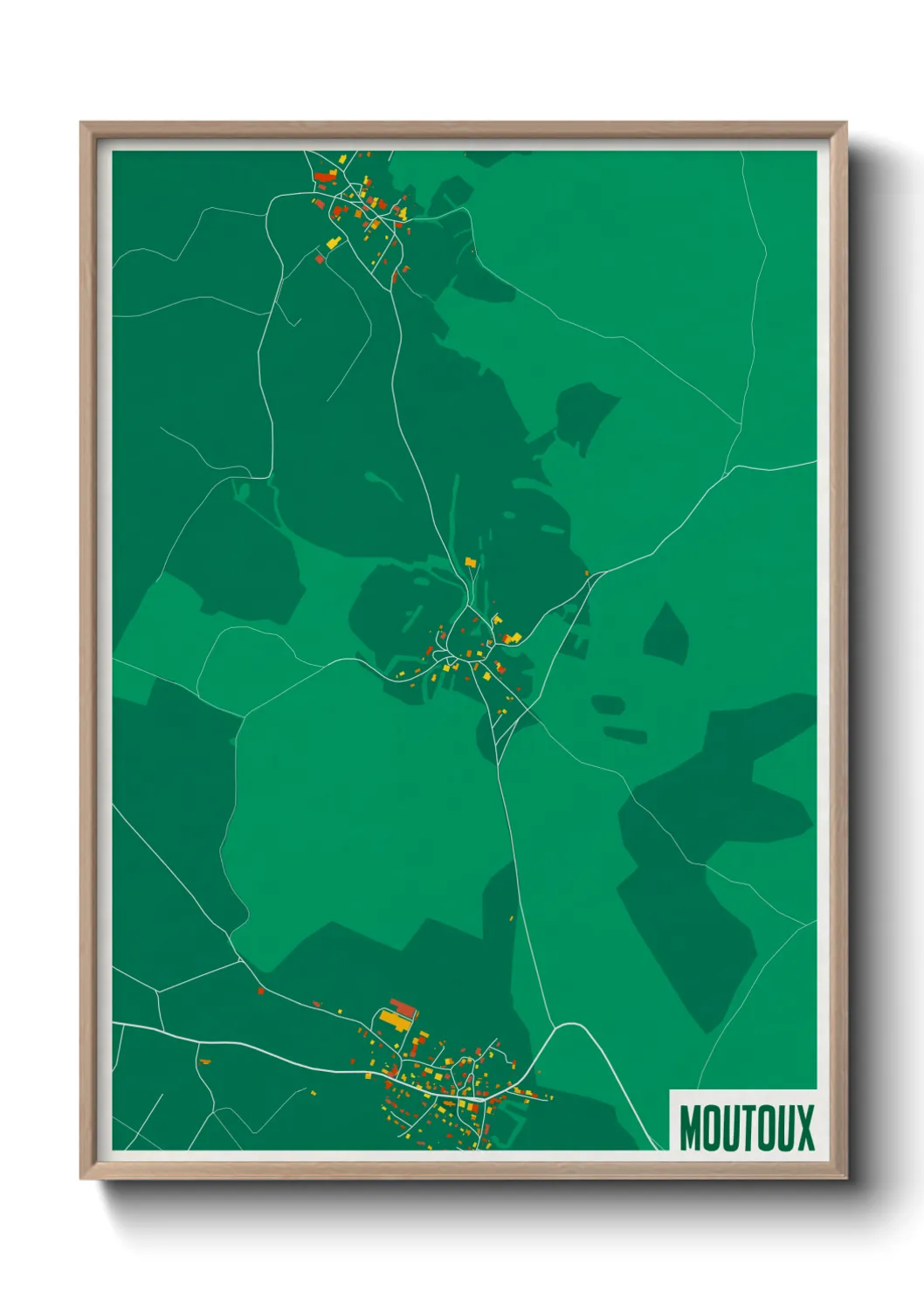 Une affiche de carte sur Moutoux