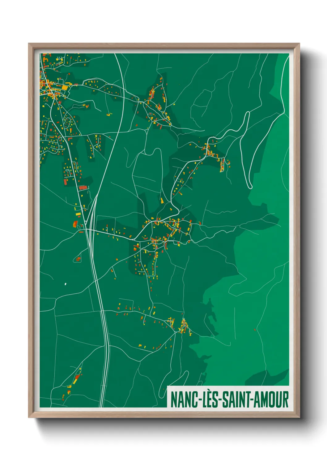 Une affiche de carte sur Nanc-lès-Saint-Amour