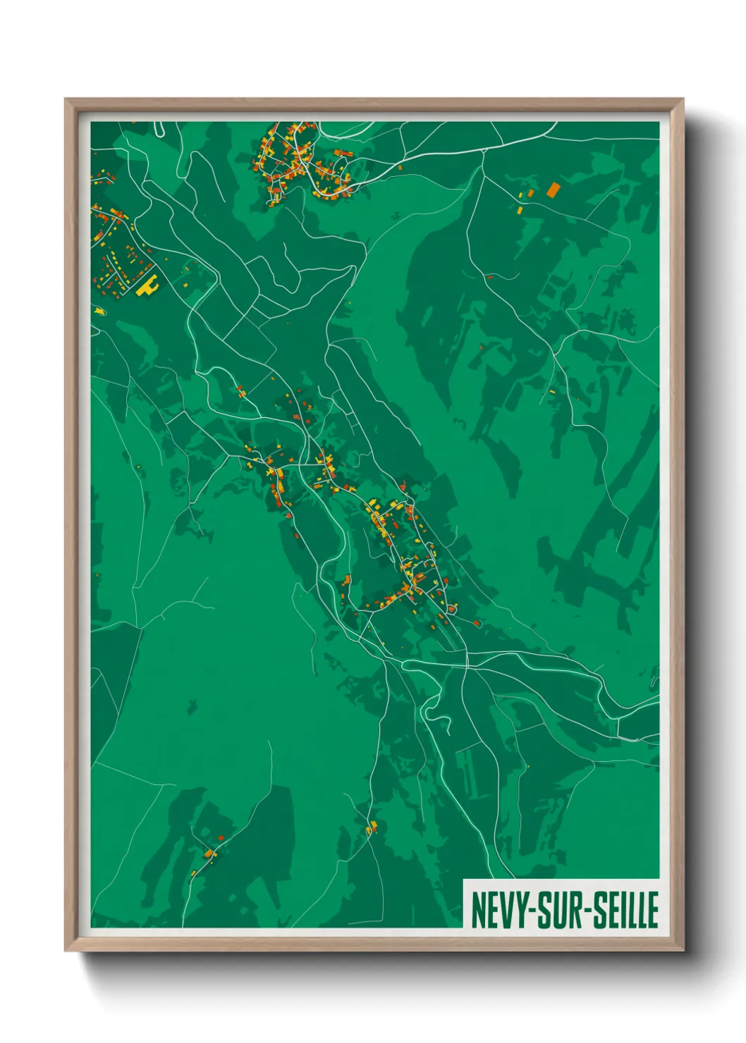 Une affiche de carte sur Nevy-sur-Seille