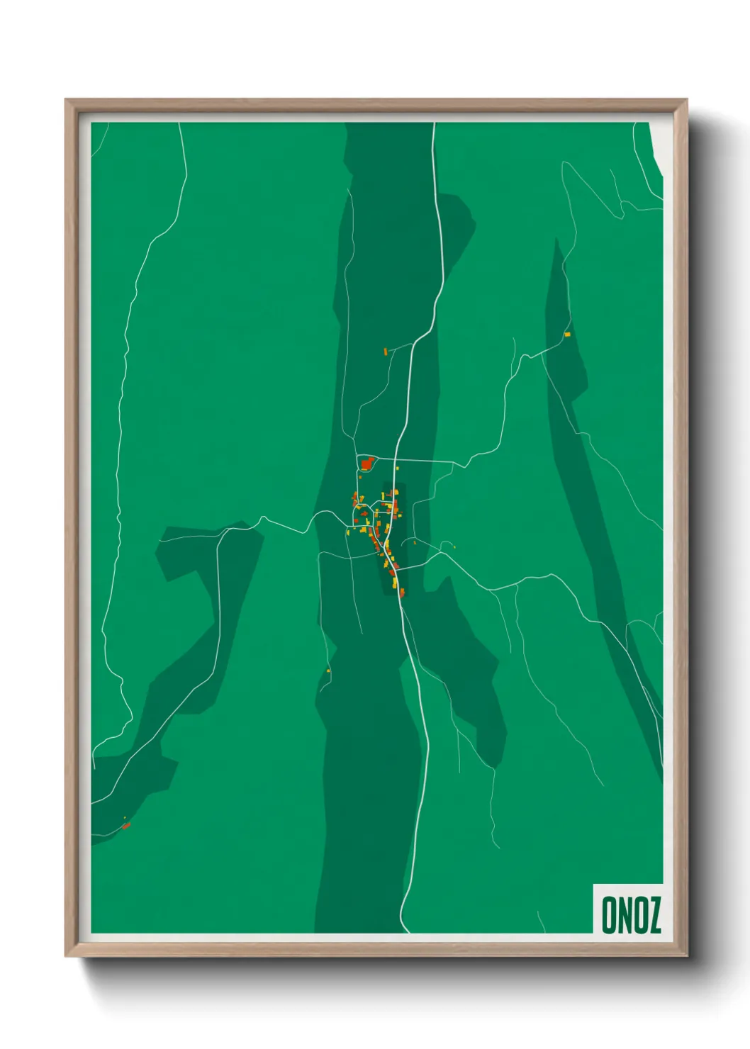 Une affiche de carte sur Onoz