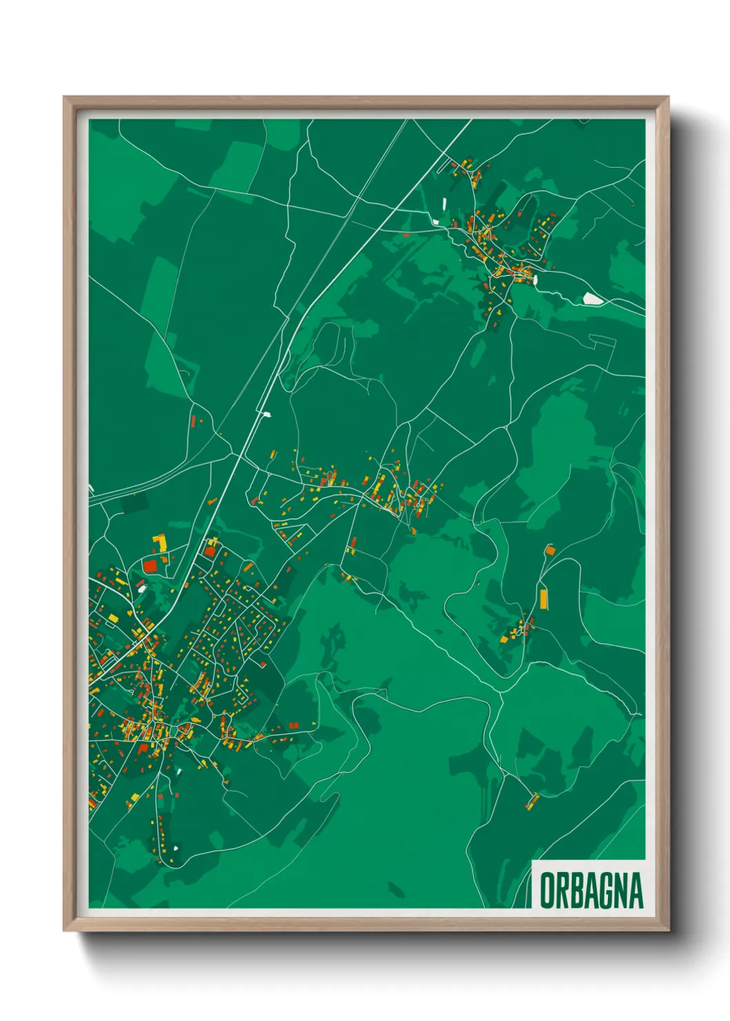 Une affiche de carte sur Orbagna