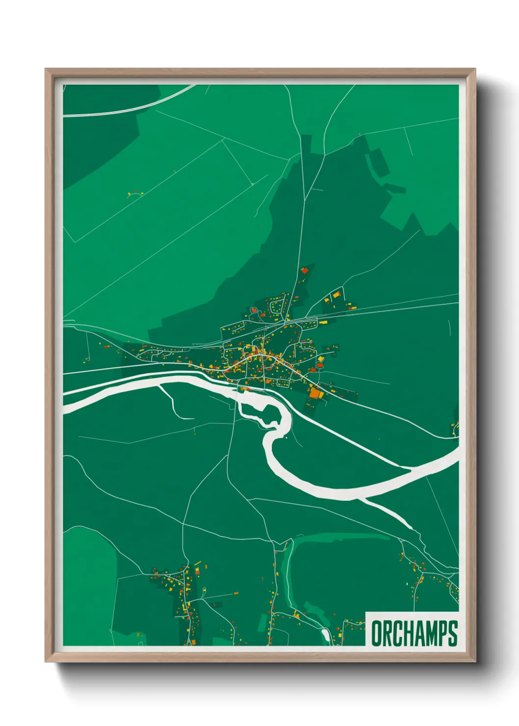 Une affiche de carte sur Orchamps