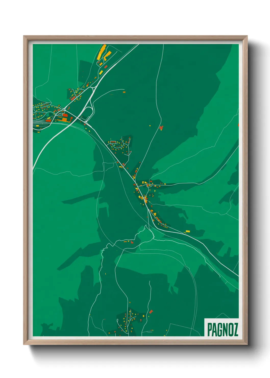 Une affiche de carte sur Pagnoz