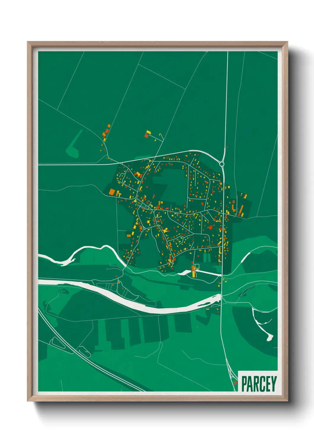 Une affiche de carte sur Parcey