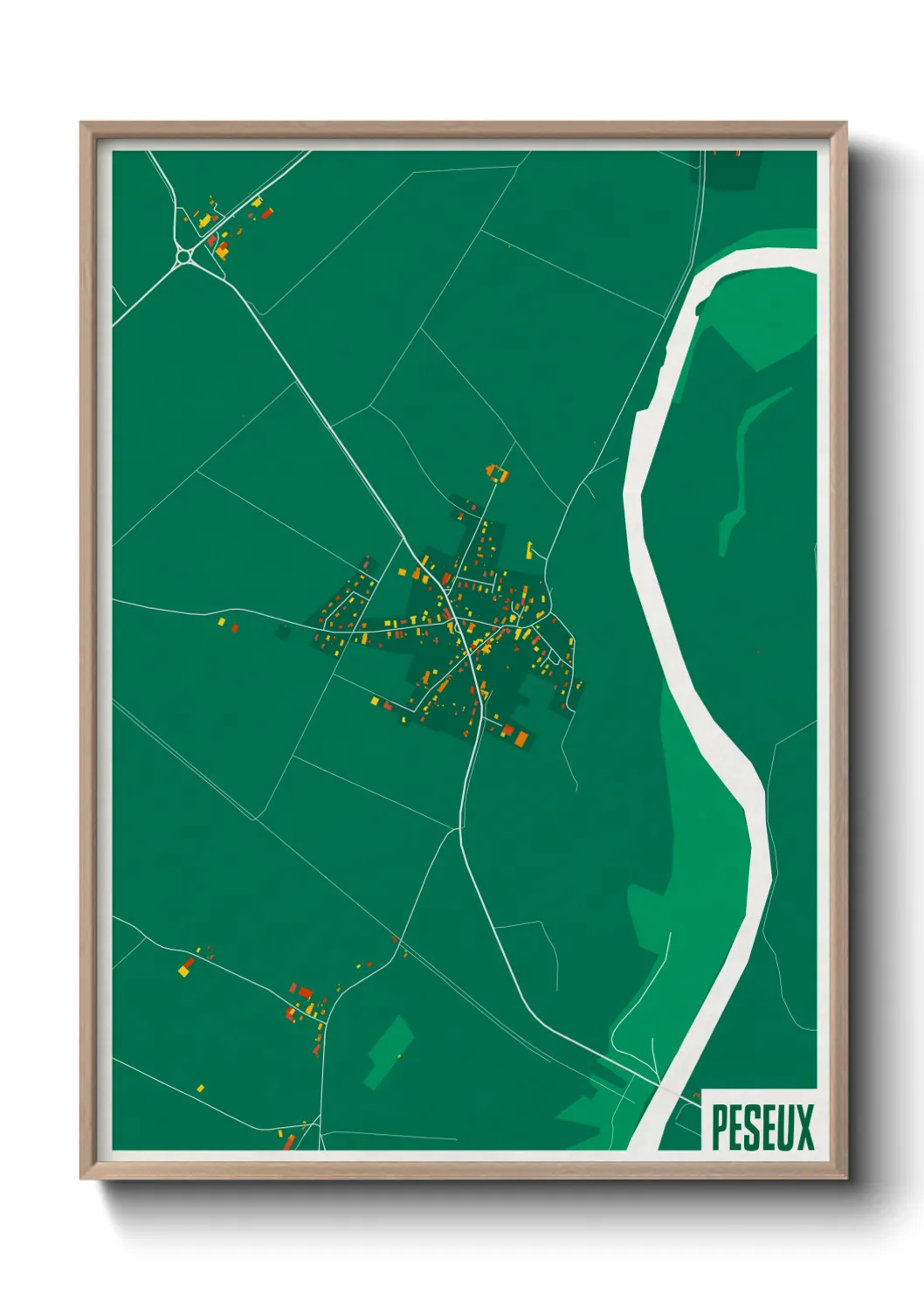 Une affiche de carte sur Peseux