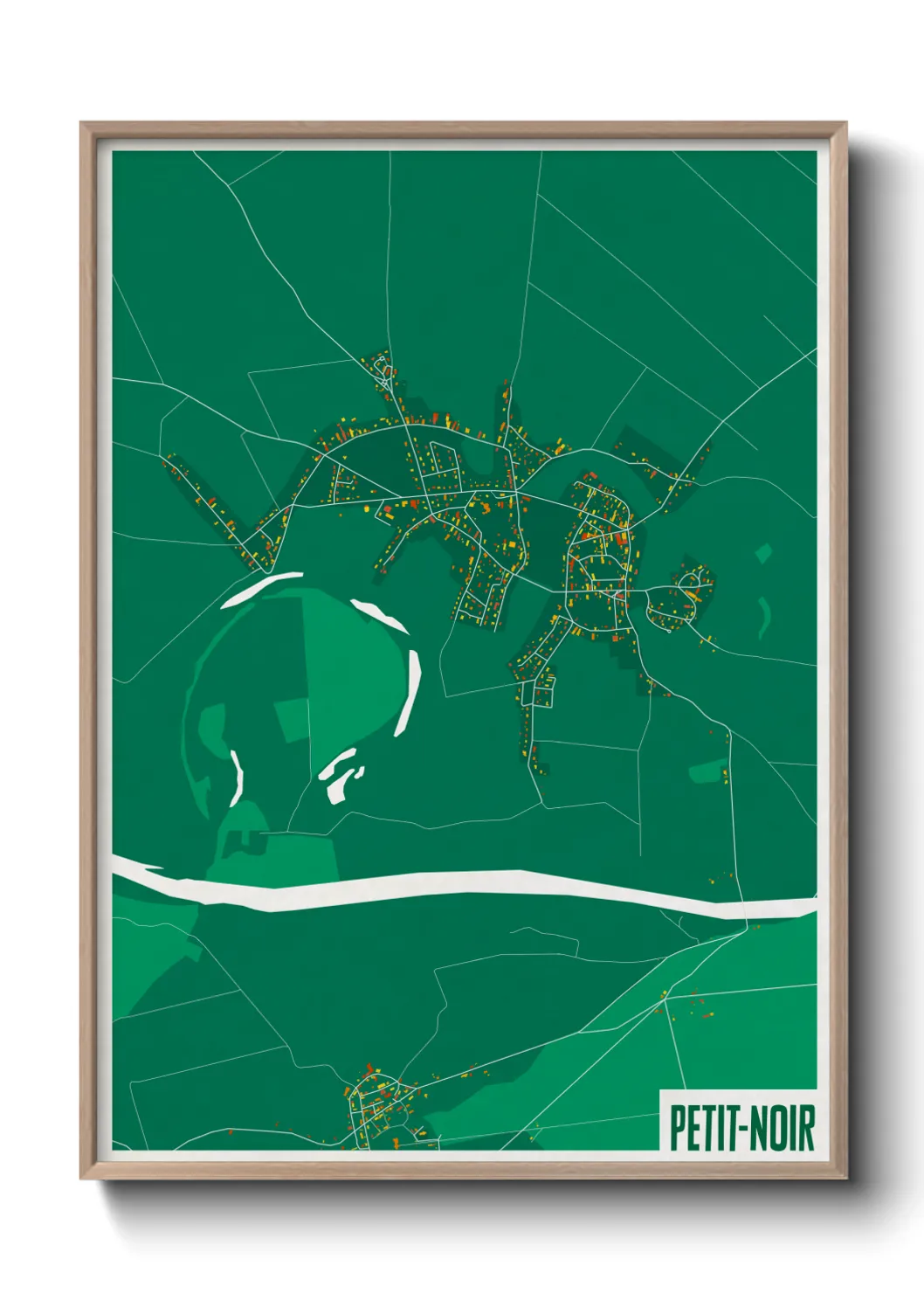 Une affiche de carte sur Petit-Noir