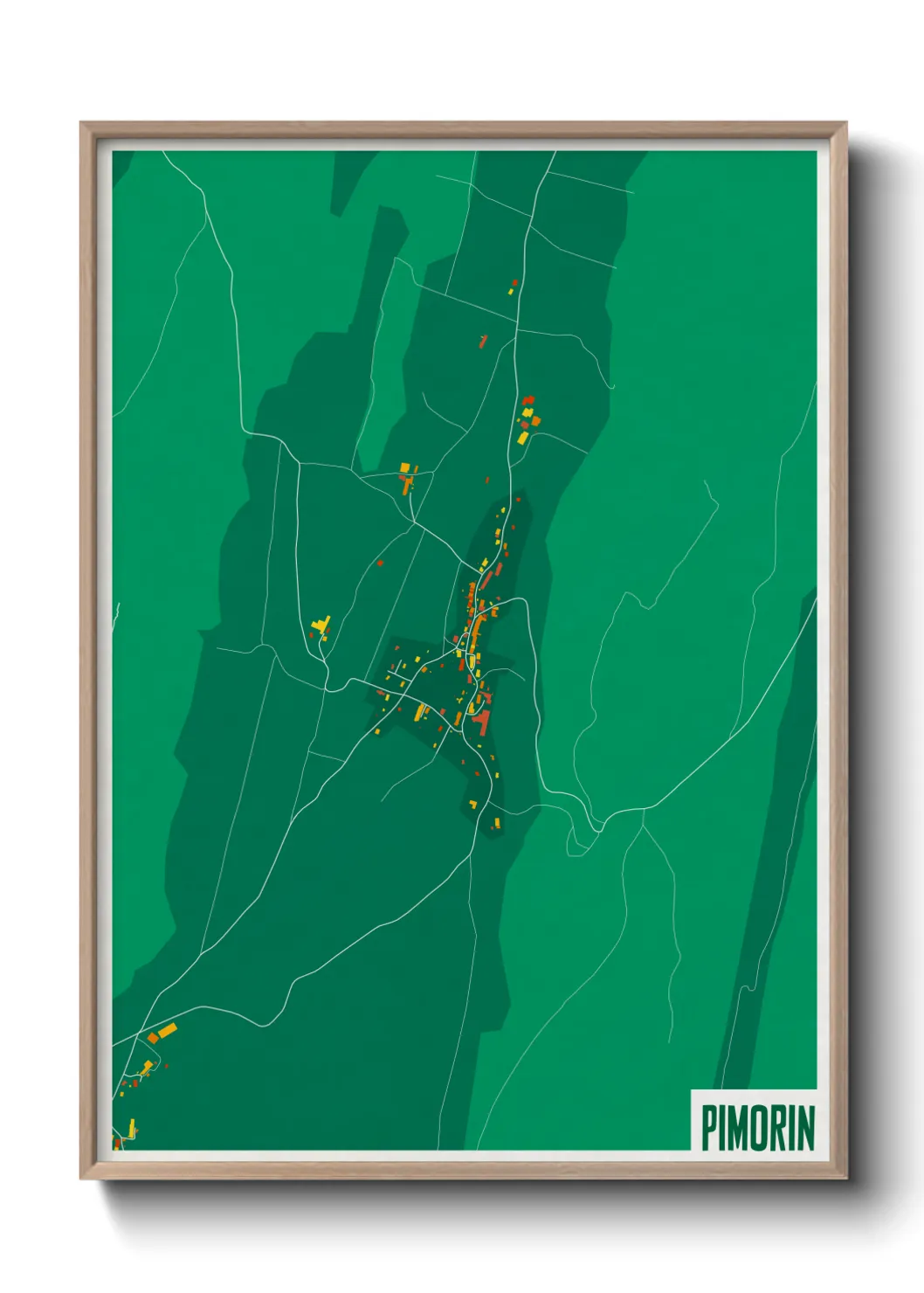 Une affiche de carte sur Pimorin