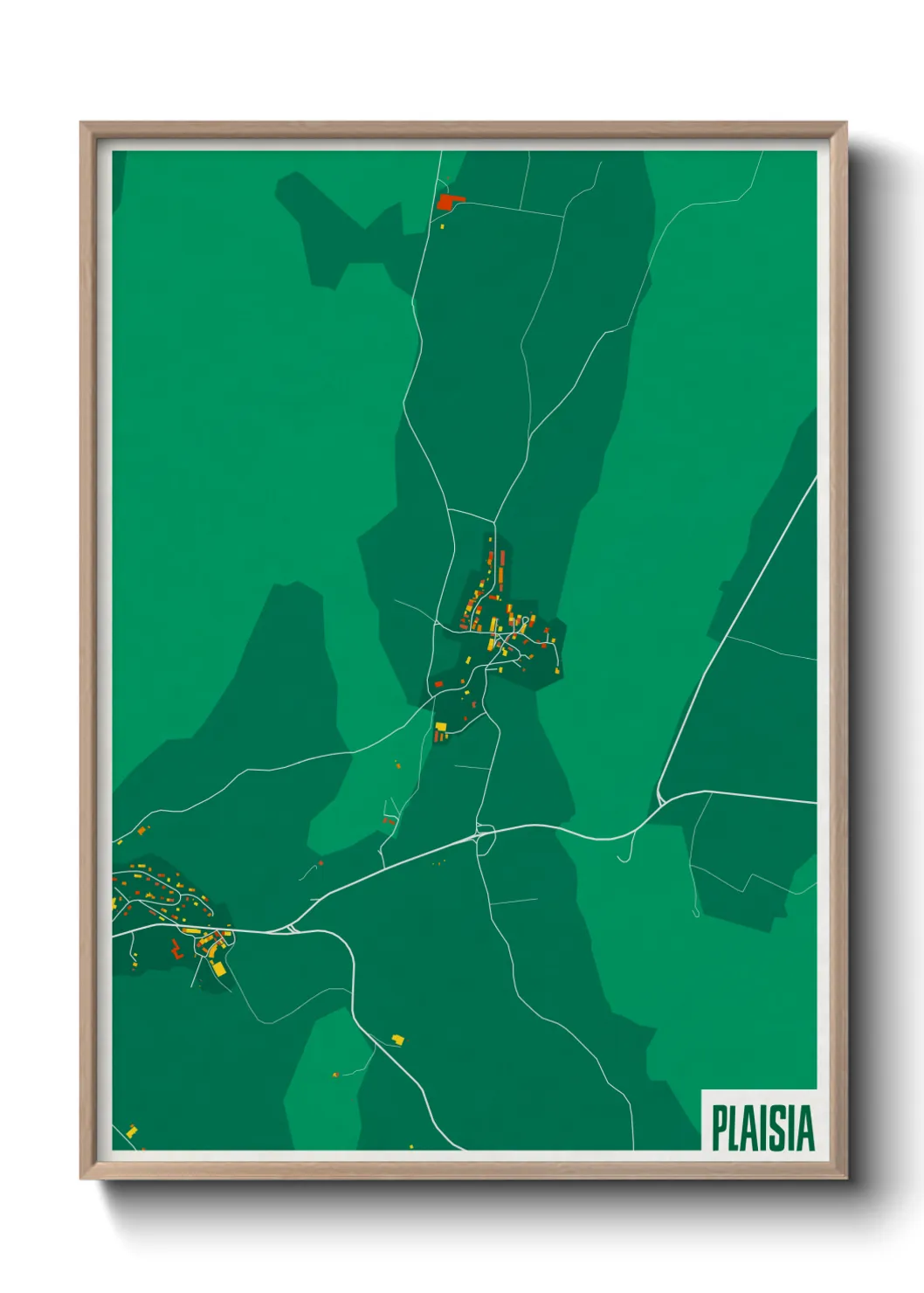 Une affiche de carte sur Plaisia