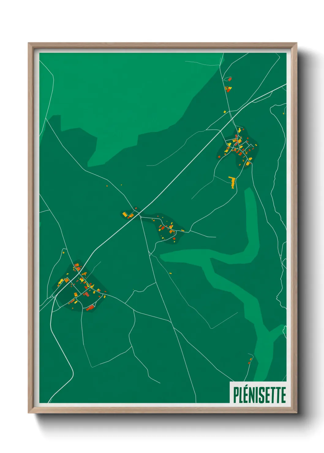 Une affiche de carte sur Plénisette