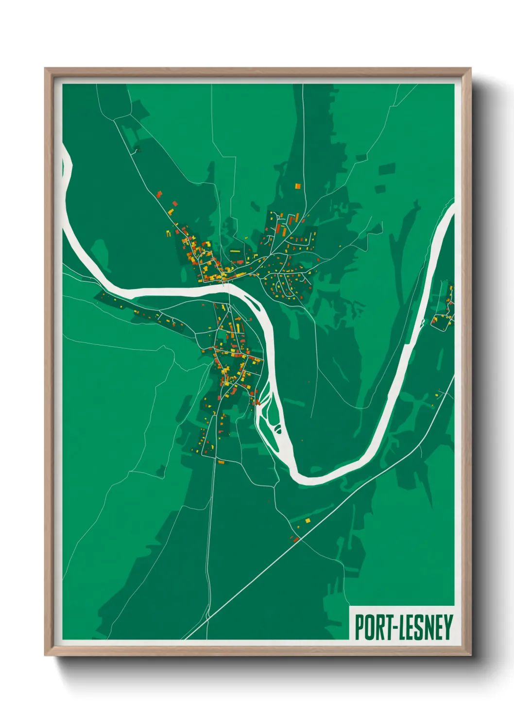 Une affiche de carte sur Port-Lesney