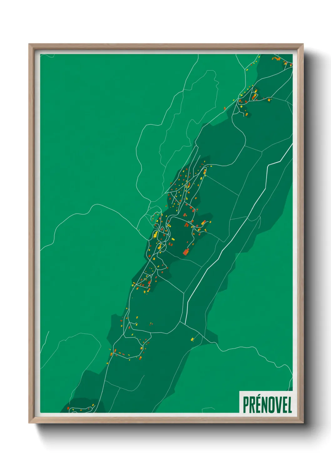 Une affiche de carte sur Prénovel