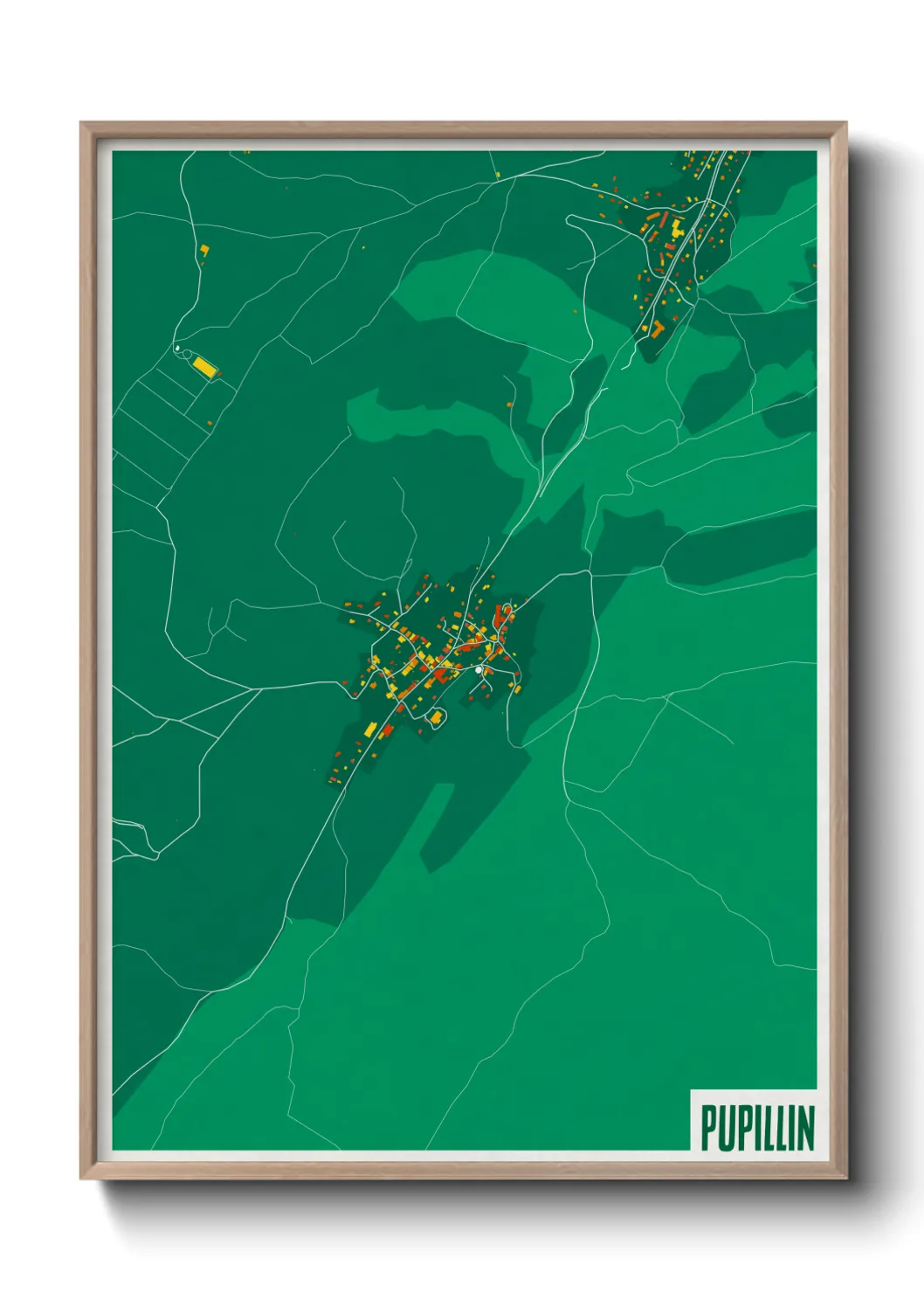 Une affiche de carte sur Pupillin