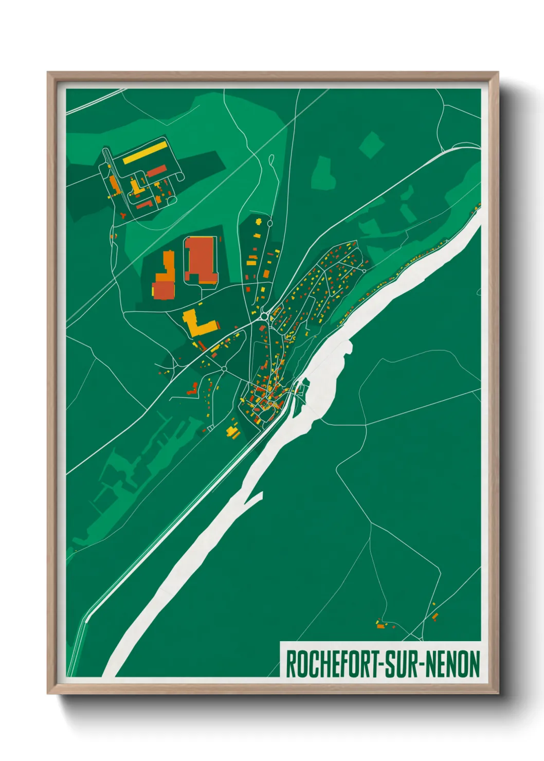 Une affiche de carte sur Rochefort-sur-Nenon