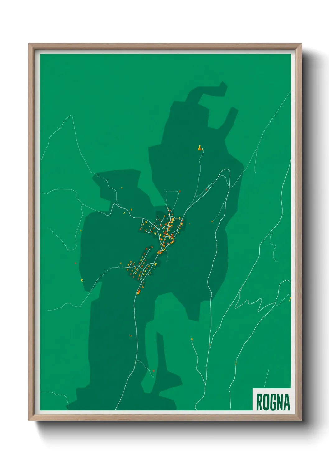 Une affiche de carte sur Rogna