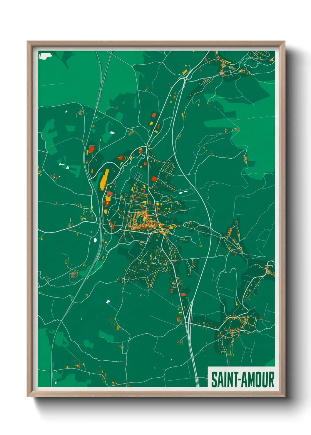 Une affiche de carte sur Saint-Amour