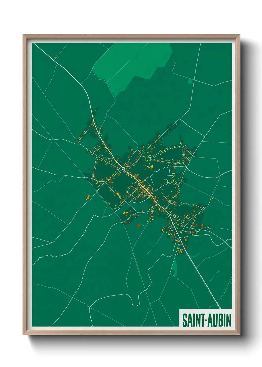 Une affiche de carte sur Saint-Aubin