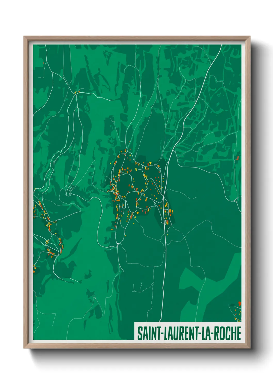Une affiche de carte sur Saint-Laurent-la-Roche