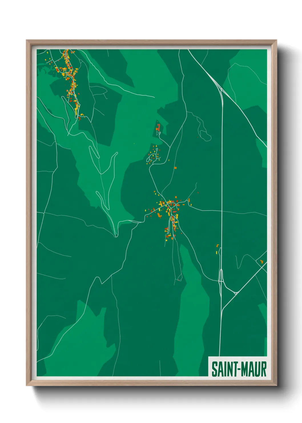 Une affiche de carte sur Saint-Maur