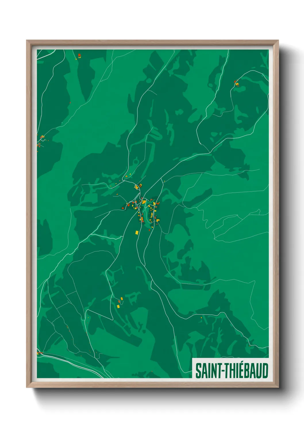 Une affiche de carte sur Saint-Thiébaud