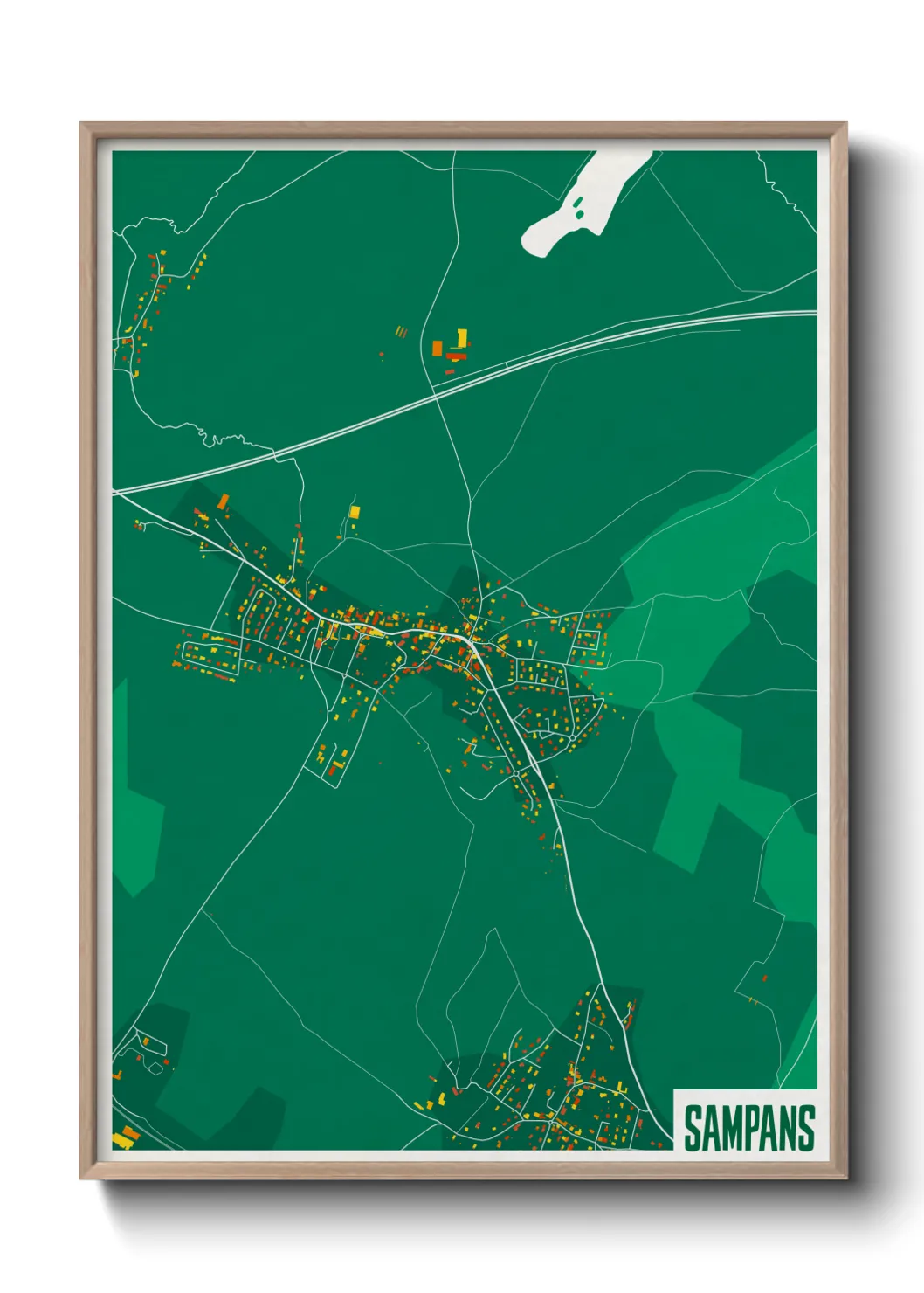 Une affiche de carte sur Sampans