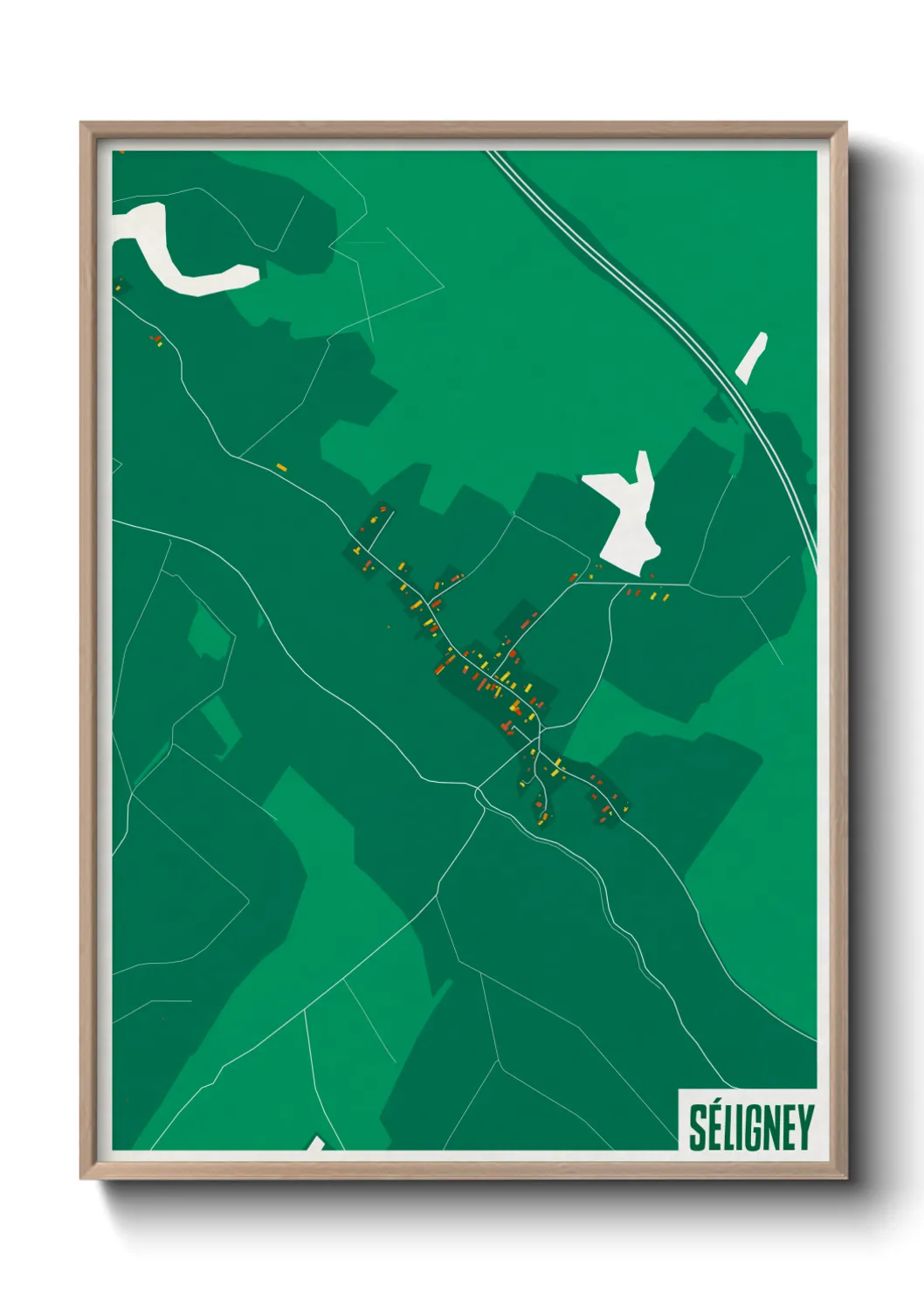 Une affiche de carte sur Séligney