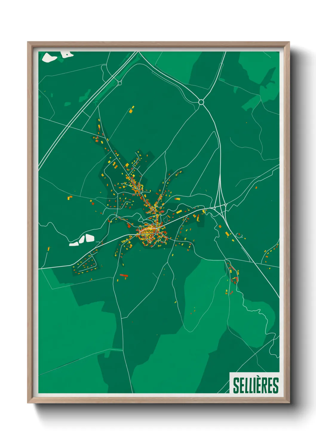Une affiche de carte sur Sellières