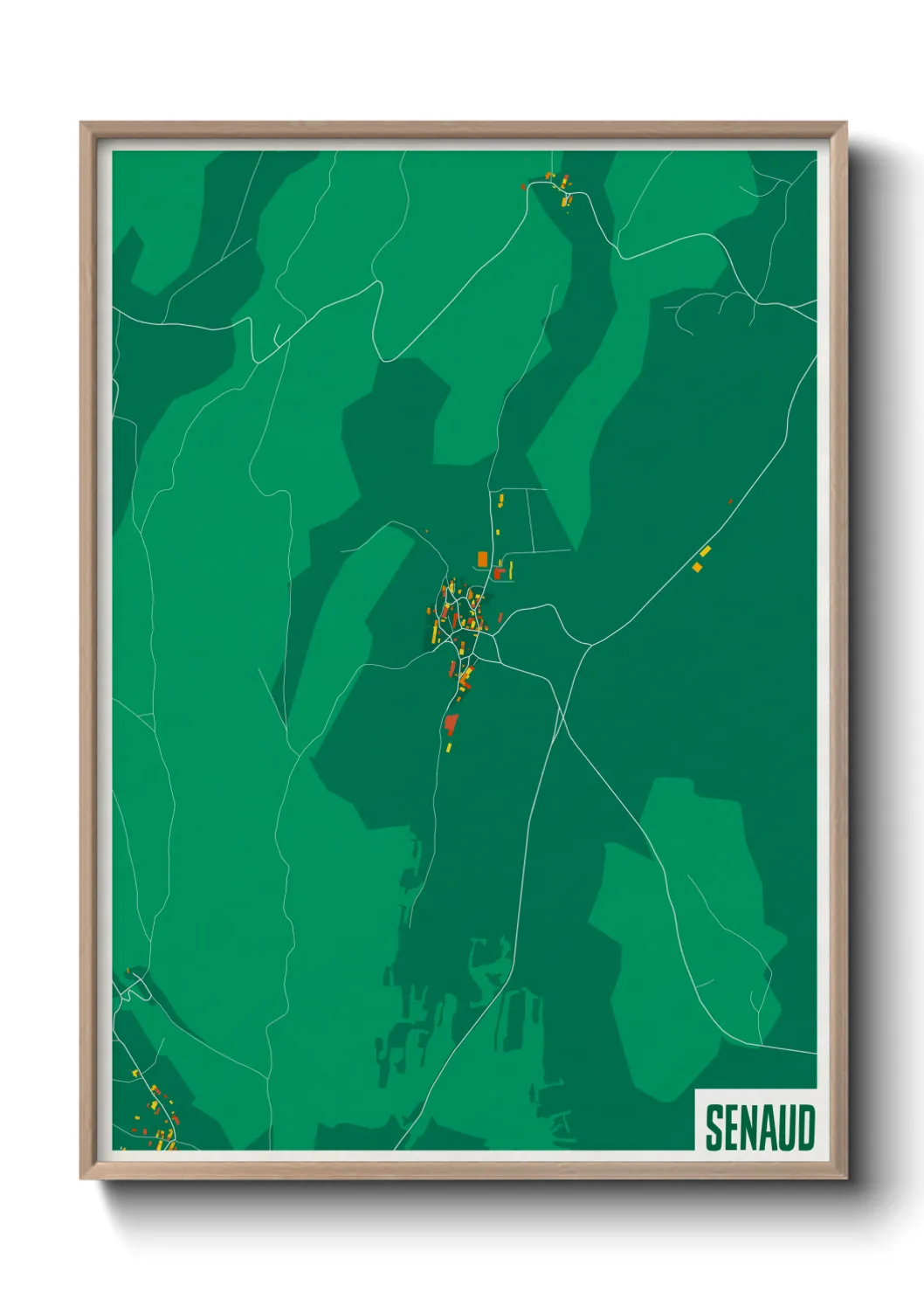 Une affiche de carte sur Senaud