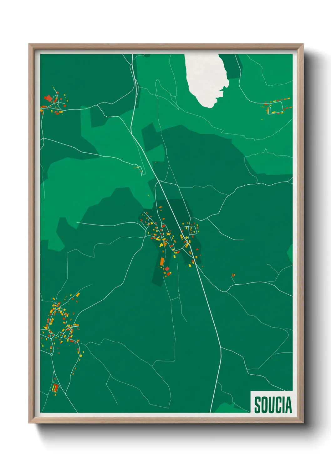 Une affiche de carte sur Soucia