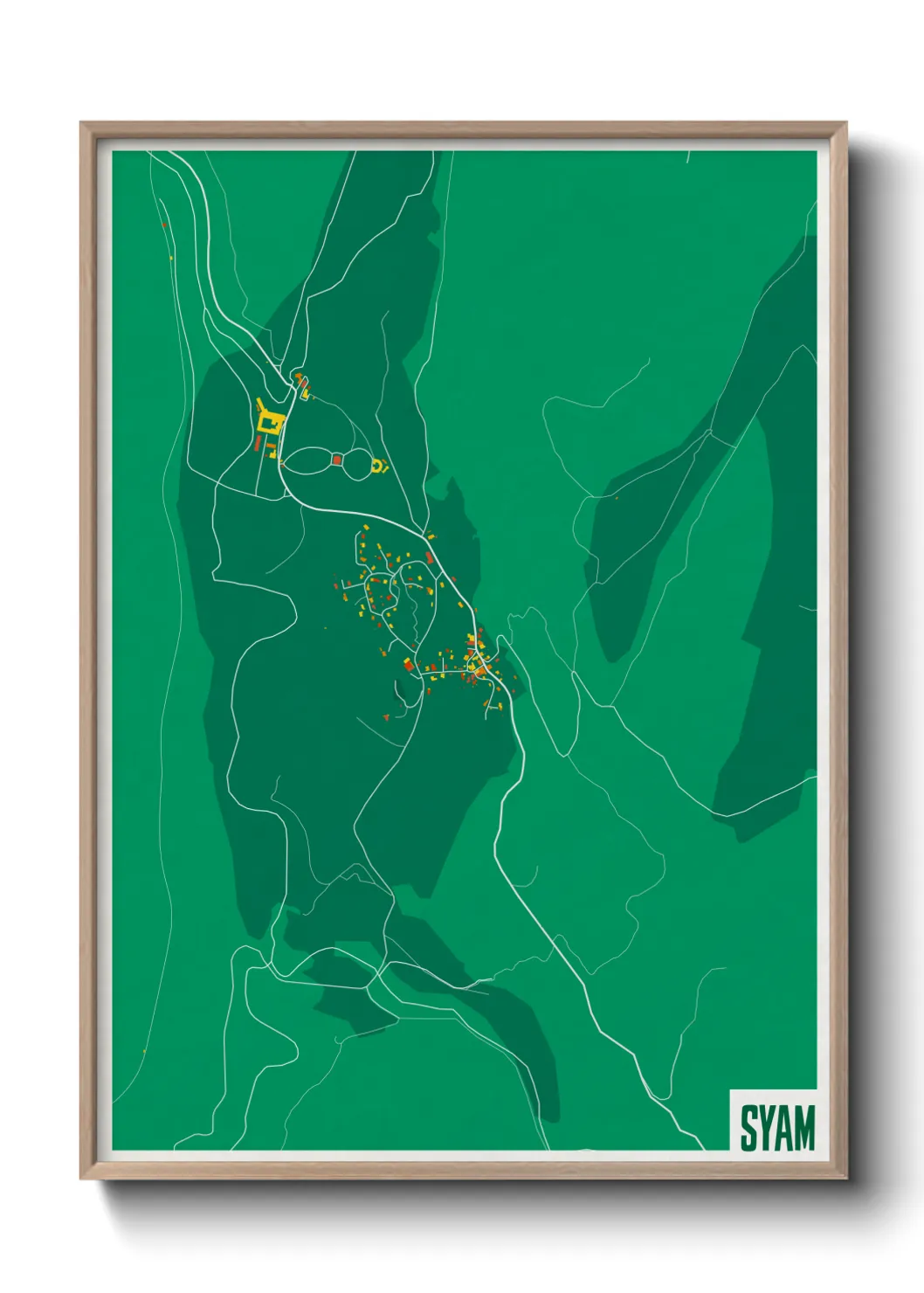 Une affiche de carte sur Syam