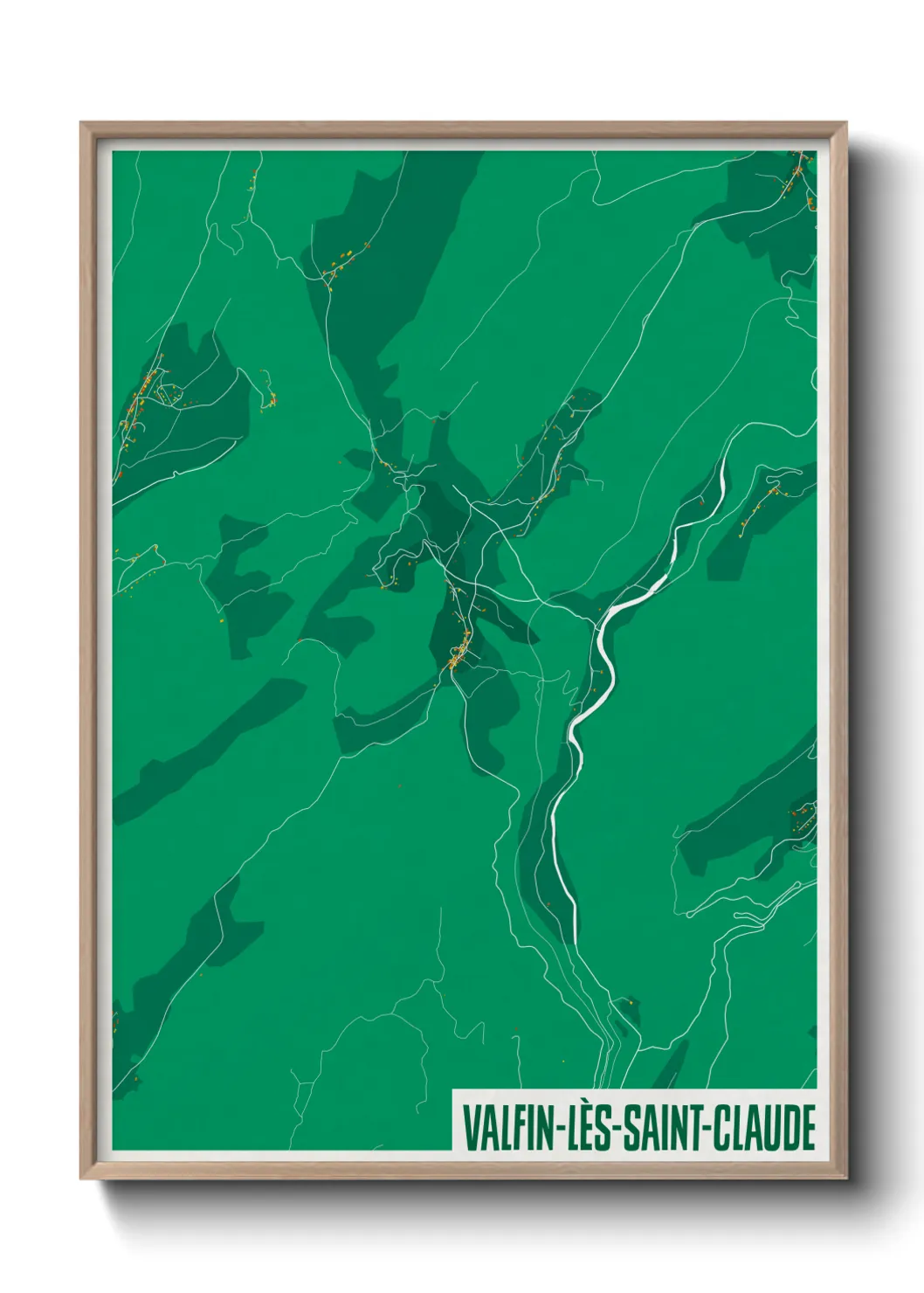 Une affiche de carte sur Valfin-lès-Saint-Claude