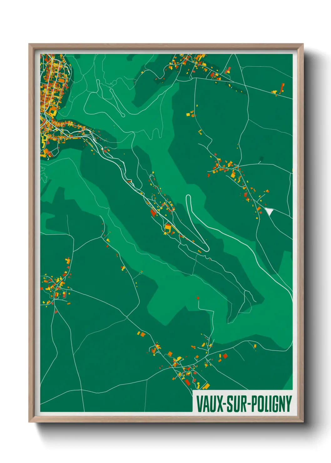 Une affiche de carte sur Vaux-sur-Poligny