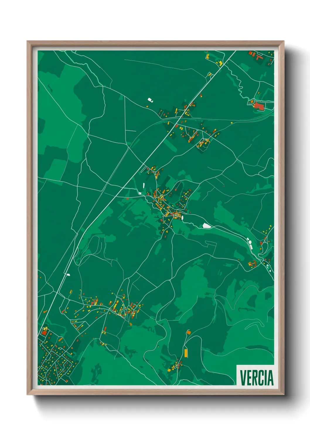 Une affiche de carte sur Vercia