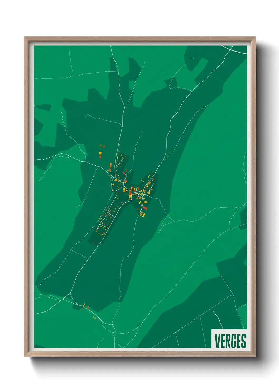 Une affiche de carte sur Verges