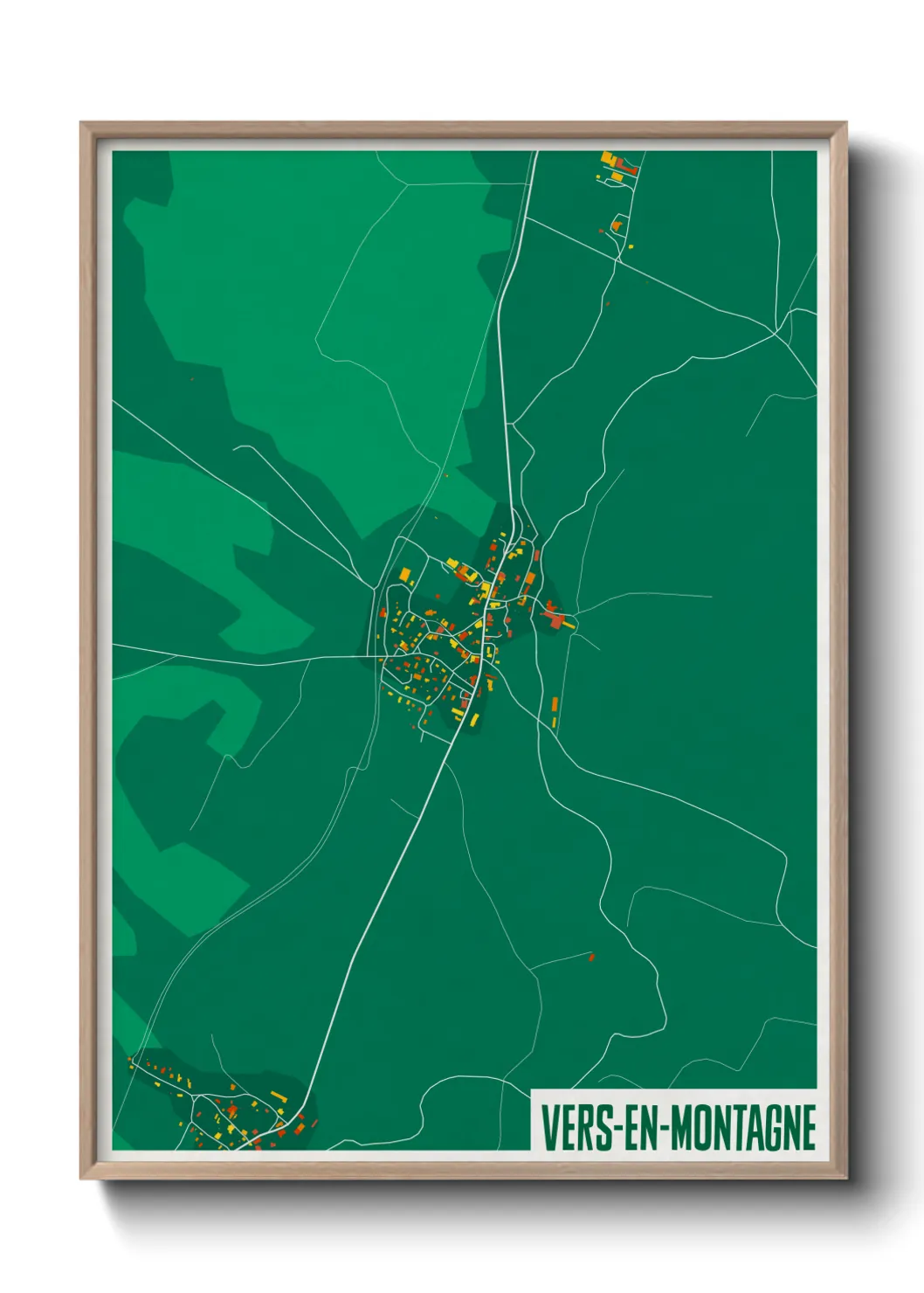 Une affiche de carte sur Vers-en-Montagne