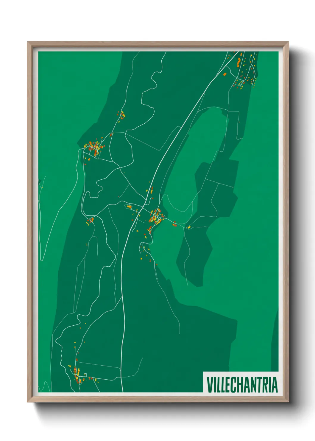 Une affiche de carte sur Villechantria