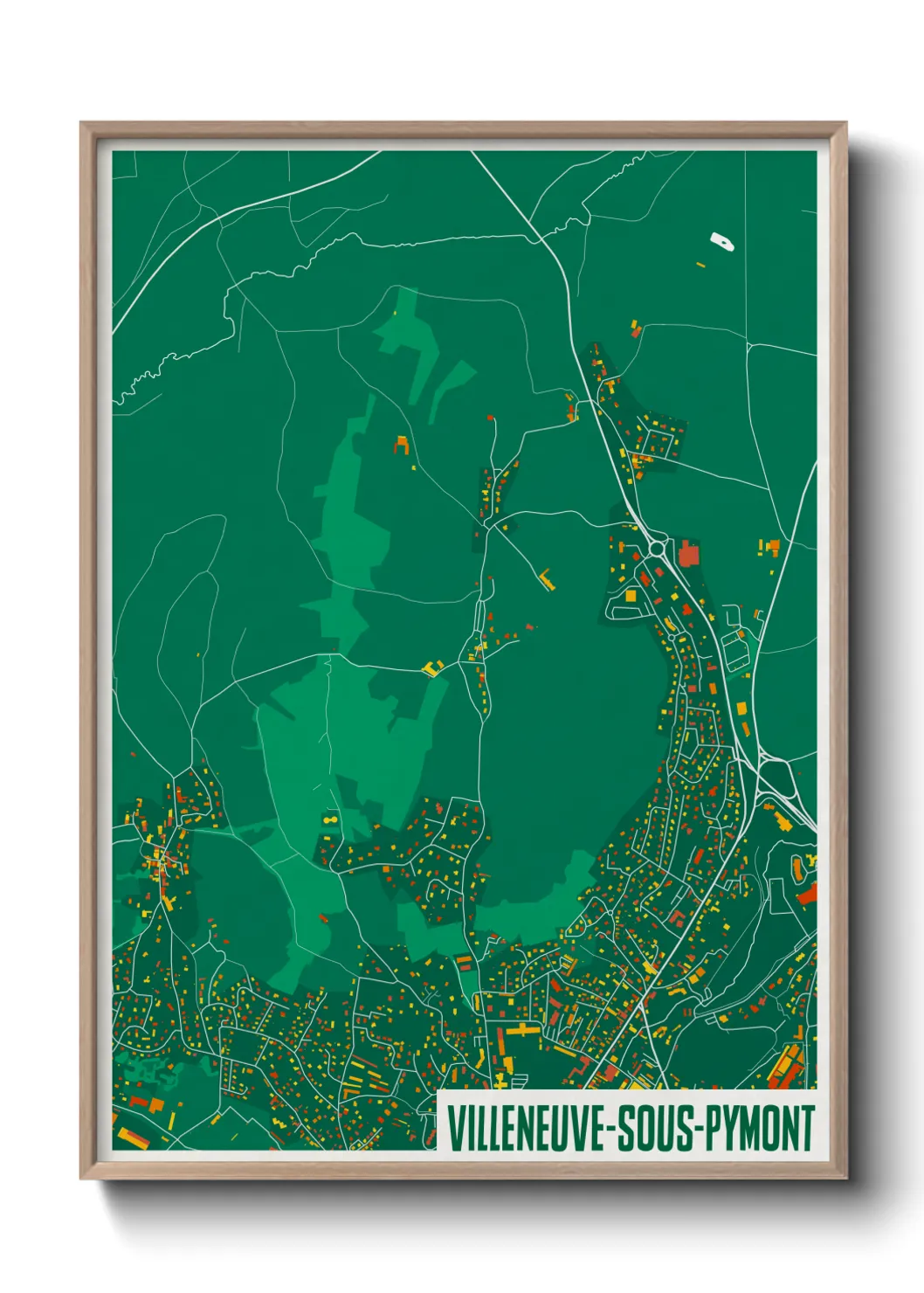 Une affiche de carte sur Villeneuve-sous-Pymont