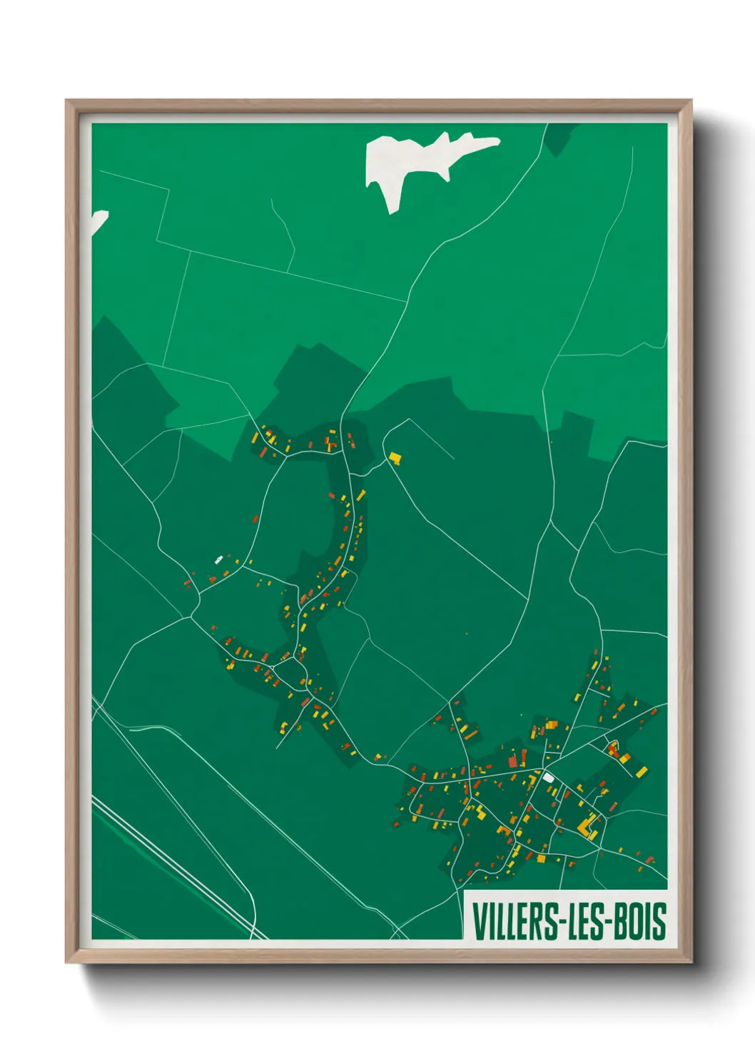 Une affiche de carte sur Villers-les-Bois