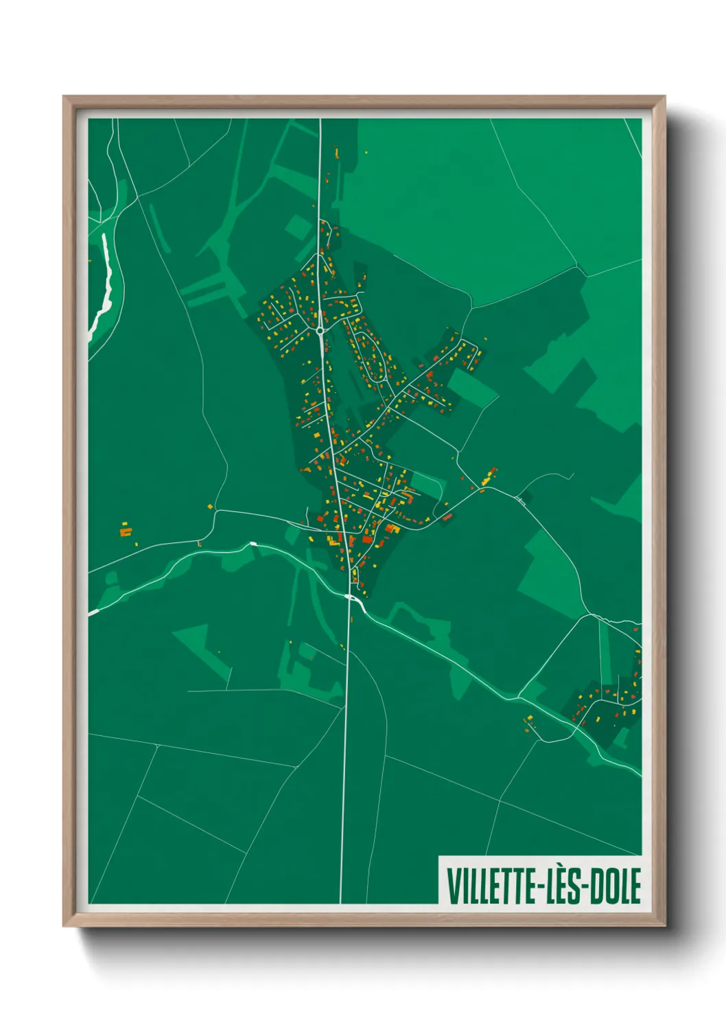 Une affiche de carte sur Villette-lès-Dole