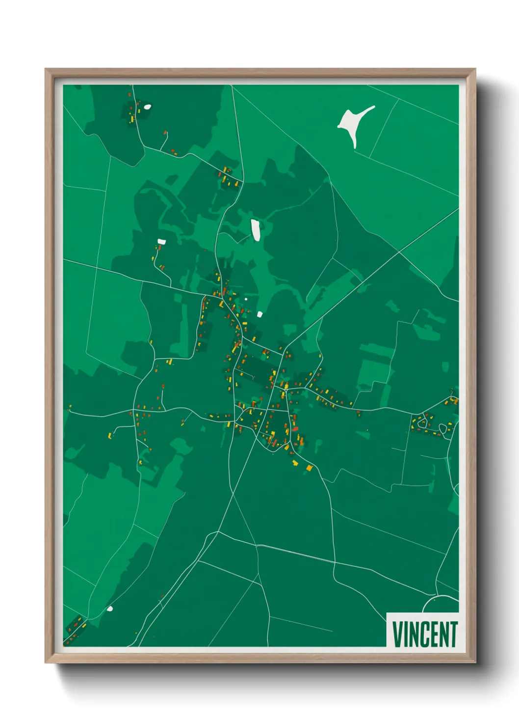 Une affiche de carte sur Vincent