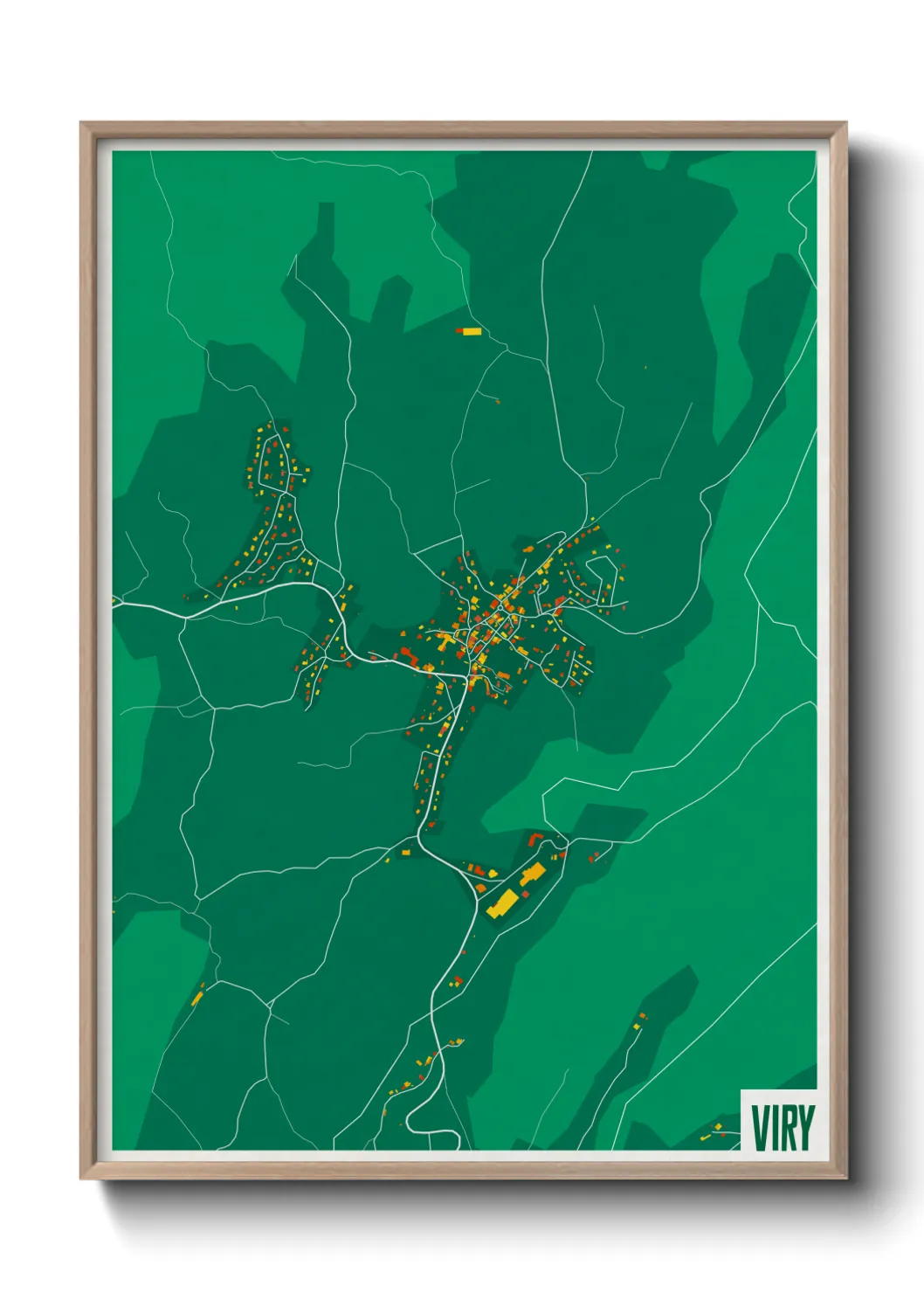 Une affiche de carte sur Viry