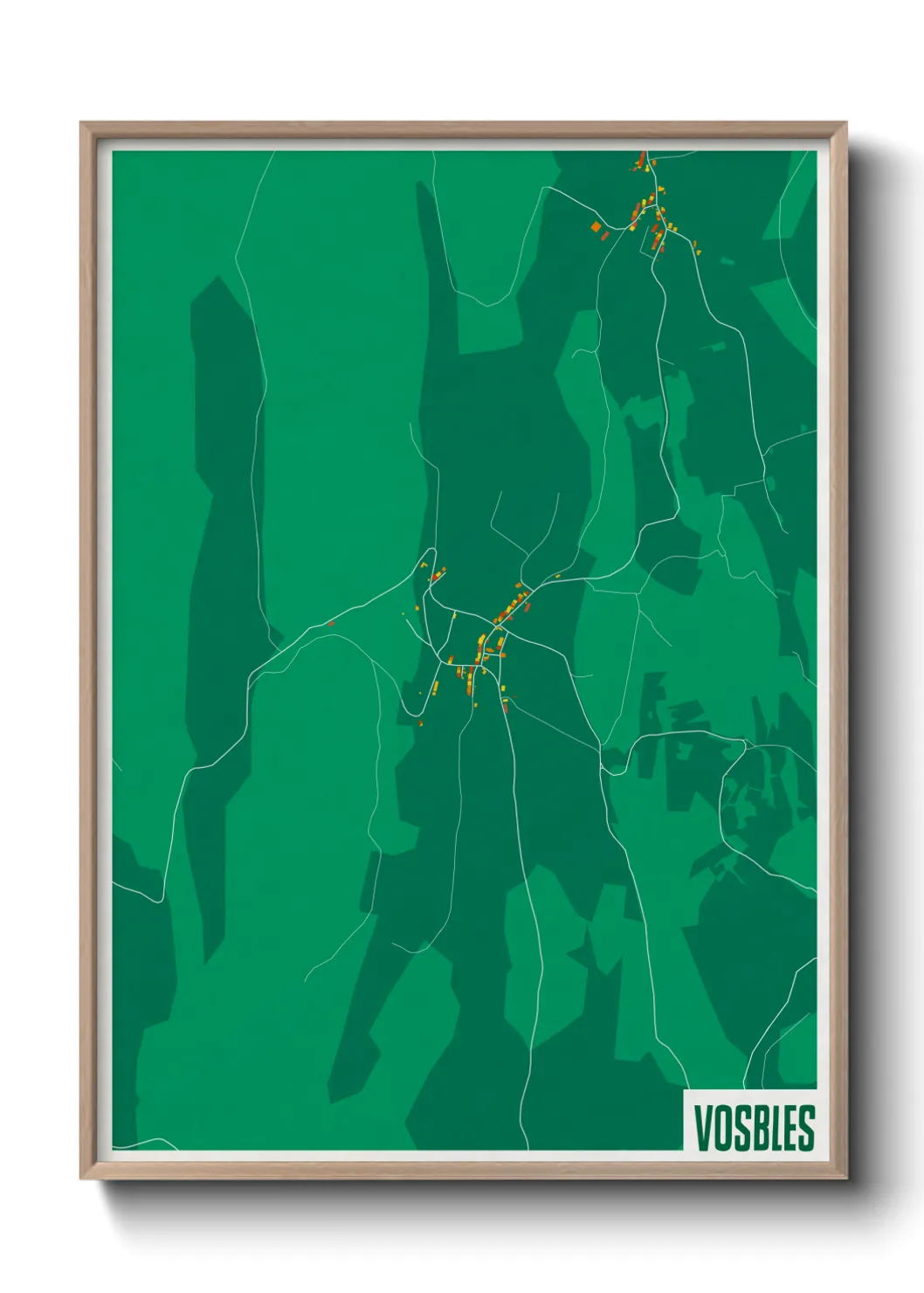 Une affiche de carte sur Vosbles