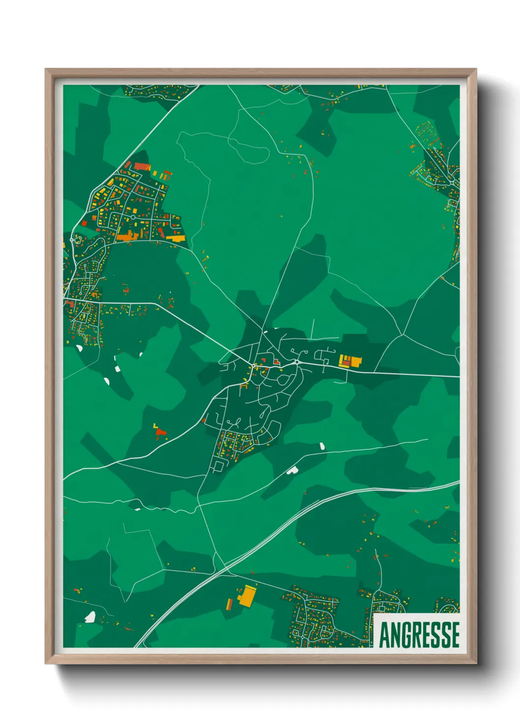 Une affiche de carte sur Angresse