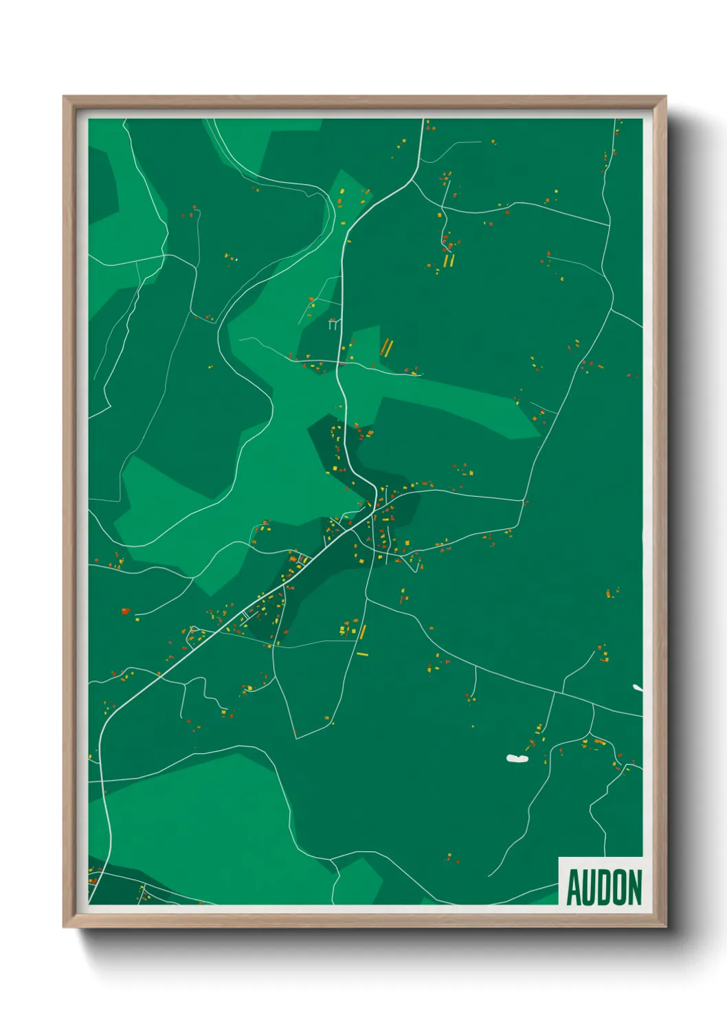 Une affiche de carte sur Audon