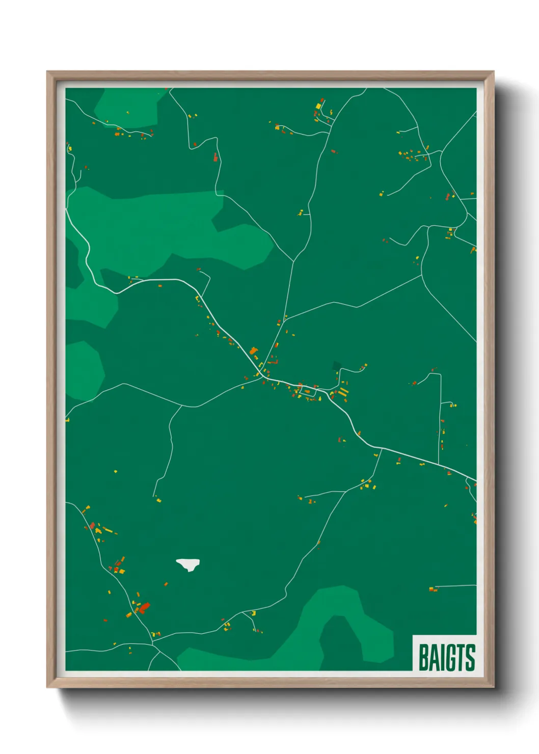 Une affiche de carte sur Baigts