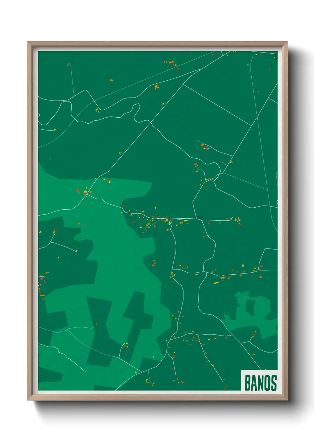 Une affiche de carte sur Banos
