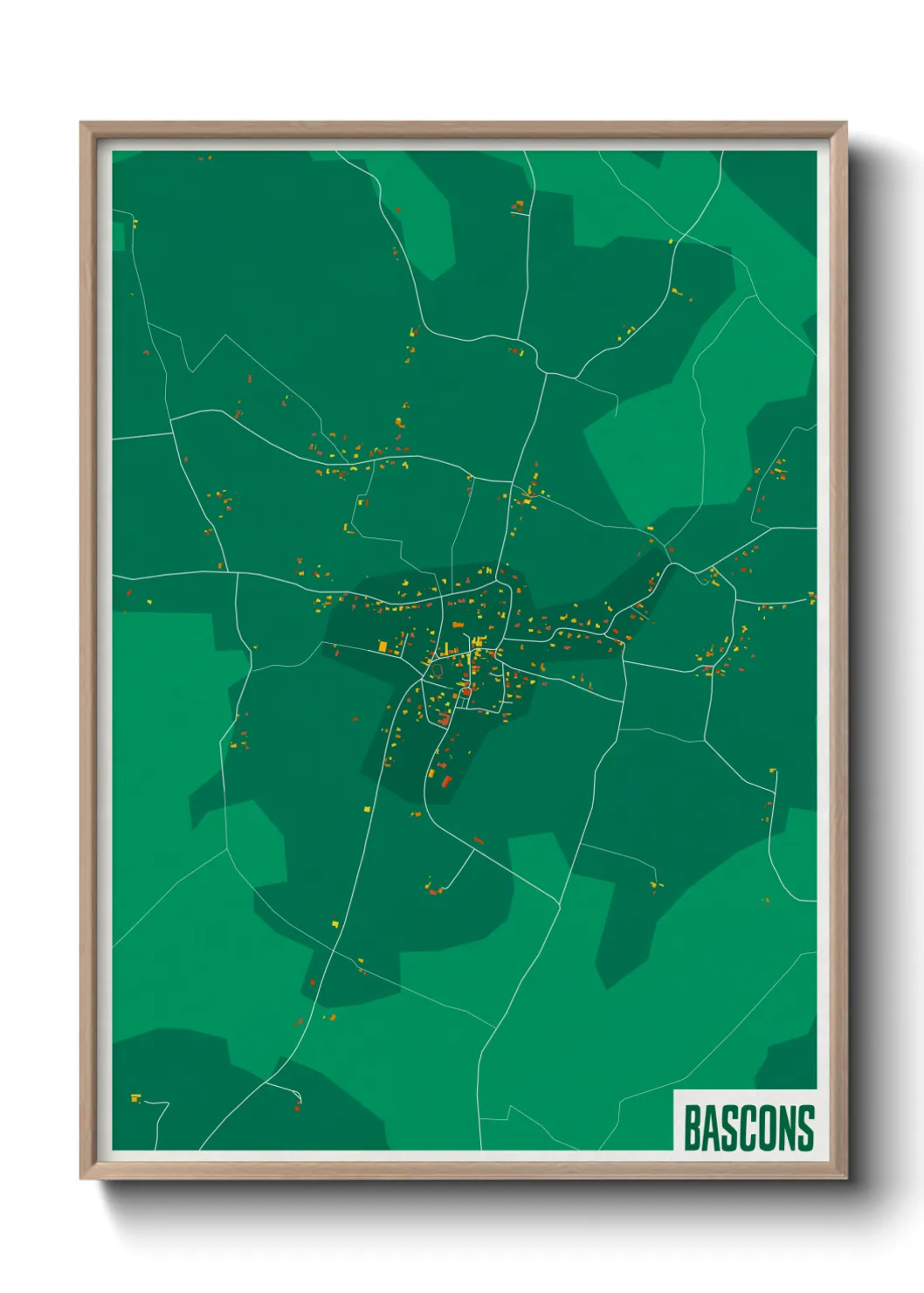 Une affiche de carte sur Bascons