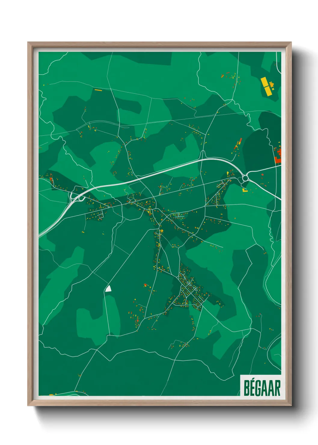 Une affiche de carte sur Bégaar