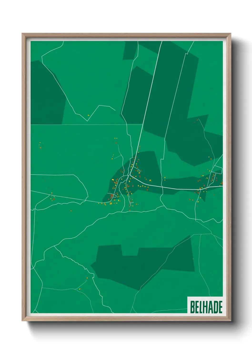 Une affiche de carte sur Belhade
