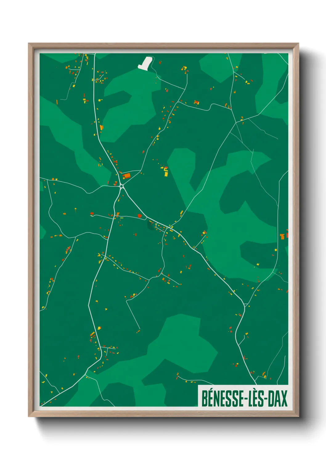 Une affiche de carte sur Bénesse-lès-Dax