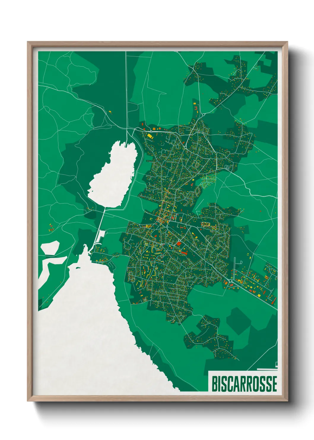 Une affiche de carte sur Biscarrosse